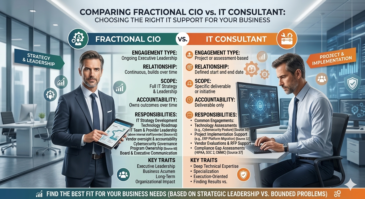 Fractional CIO vs IT Consultant: What Is the Difference?